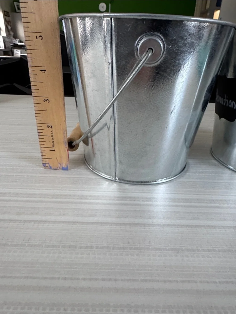 🪣 Set of 2 Galvanized Metal Buckets w/ Chalkboard Labels ✏️